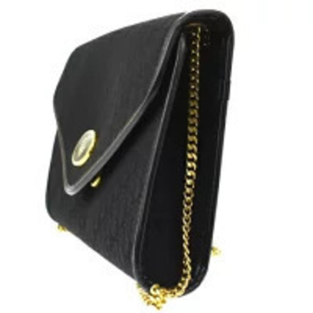 Dior Clutch Black Bag Shoulder Trotter  Christian Chain Black